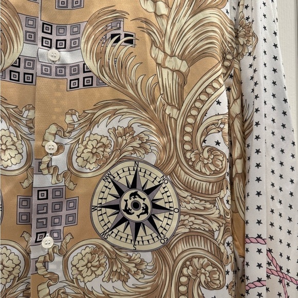 VERSACE 100% Silk Nautical Long Sleeve Button Down Shirt EUC - Picture 12 of 16